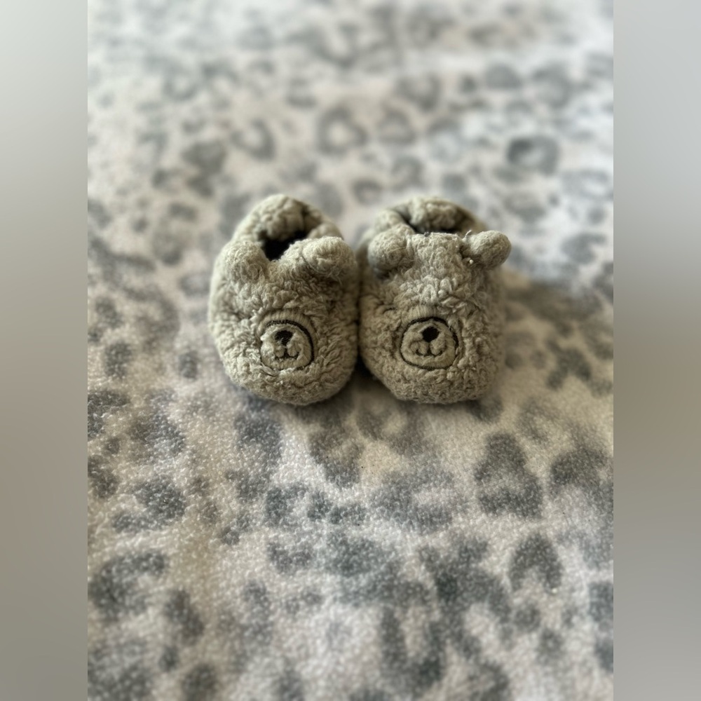 Fuzzy bear slippers